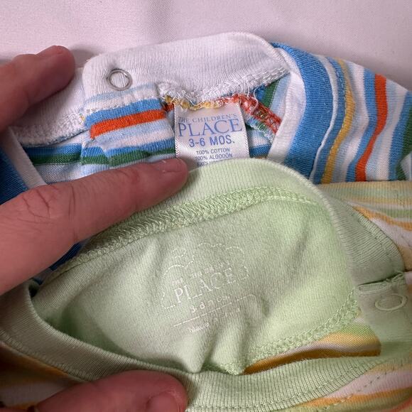 Vintage TCP The Children's Place Bundle of 2 Striped Onesies Size 3-6 mo - Picture 2 of 10